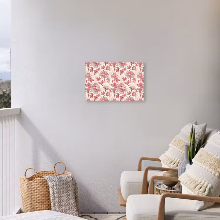 Pioenrozen - Modern - Rood Tuinposter op houten frame 2 cm dik klein 845 -sfeer1