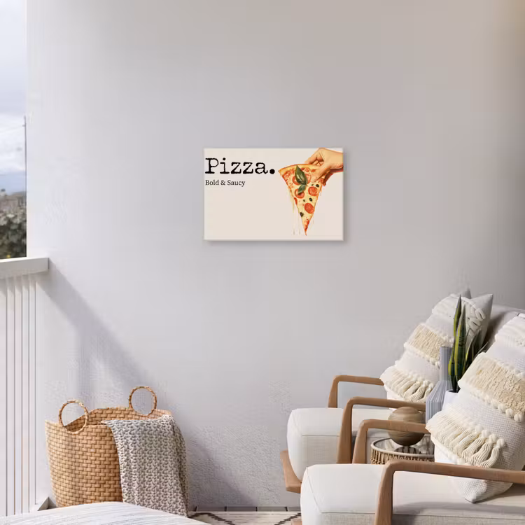 Pizza - Kaas - Pepperoni Tuinposter op houten frame 2 cm dik klein -sfeer1