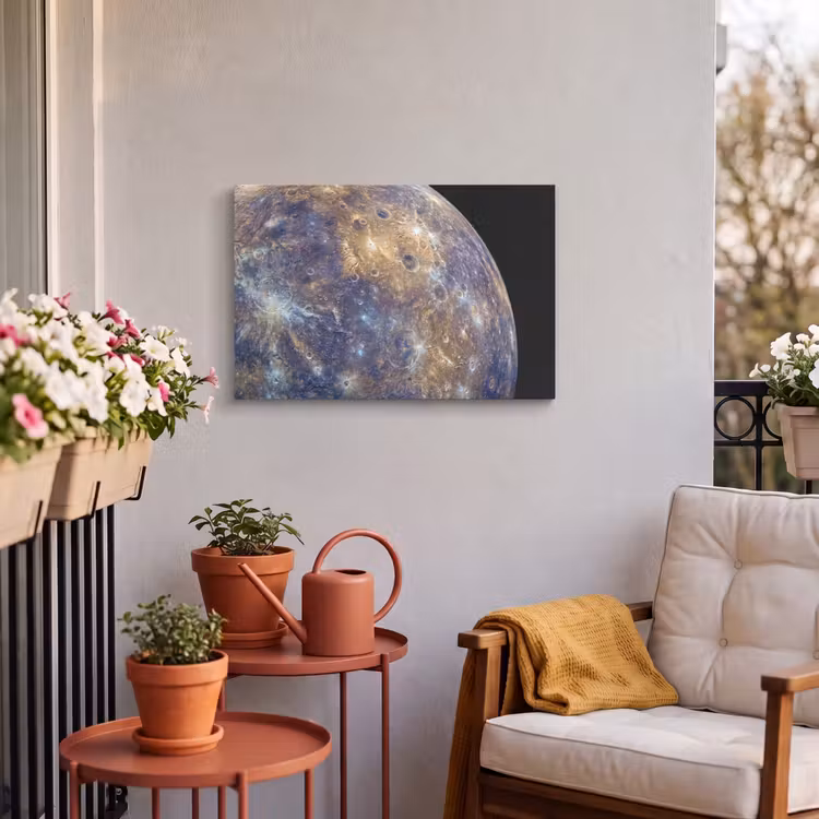 Buiten canvas - Planeet - Kraters - Ruimte - Planeet - Kraters - Ruimte Tuinposter op houten frame 2 cm dik klein