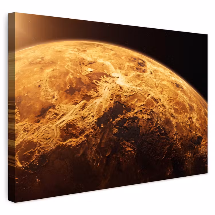 Buiten canvas - Planeet - Ruimte - Oranje - Planeet - Ruimte - Oranje Tuinposter op houten frame 2 cm dik klein