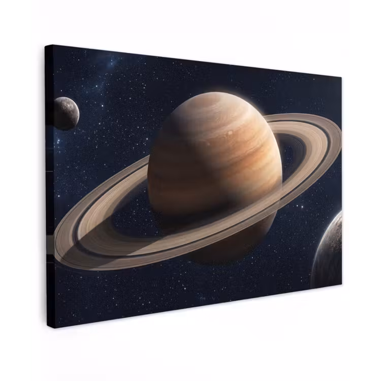Planeten - Saturnus - Ruimte Tuinposter op houten frame 2 cm dik klein -3d