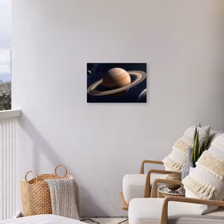 Planeten - Saturnus - Ruimte Tuinposter op houten frame 2 cm dik klein -sfeer1