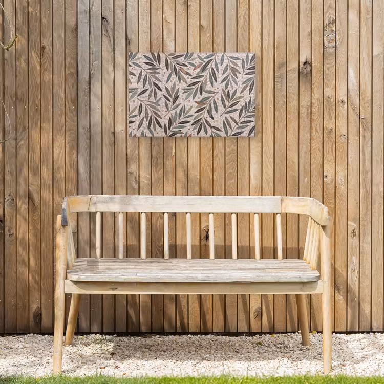 Plant - Blad - Mozaïek - Groen Tuinposter op houten frame 2 cm dik klein -sfeer4
