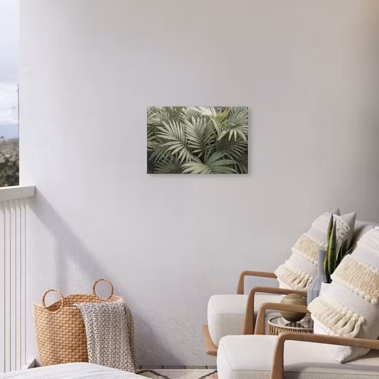 Plant - Palmbladeren - Natuur - Groen Tuinposter op houten frame 2 cm dik klein -sfeer1