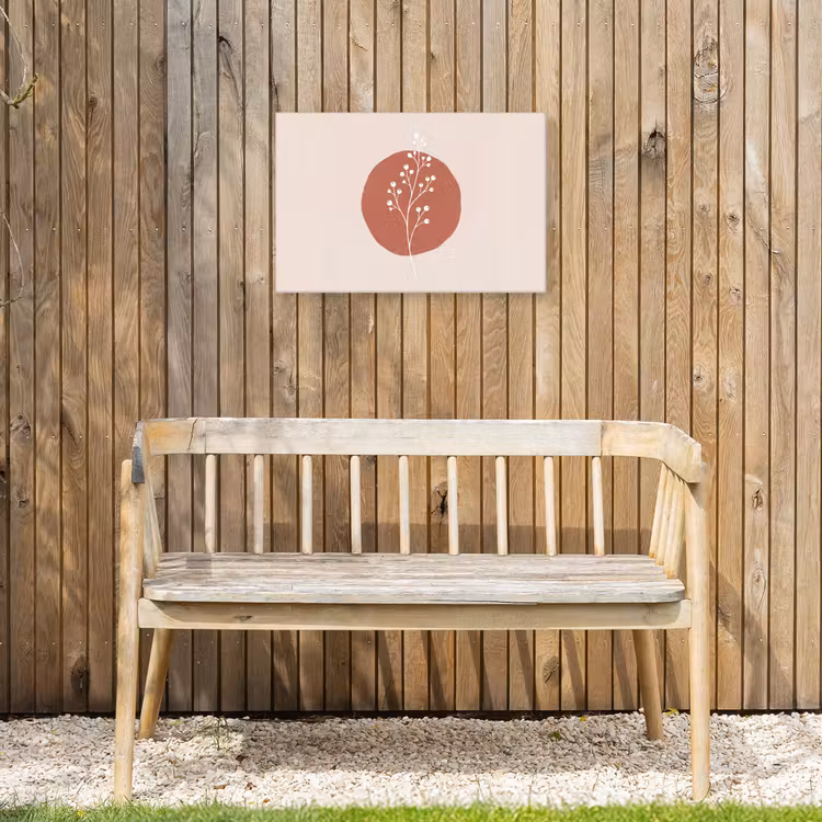 Plant - Tak - Abstract - Modern - Wit Tuinposter op houten frame 2 cm dik klein -sfeer4