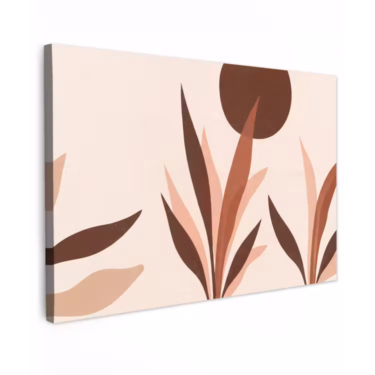 Planten - Abstract - Natuur - Bruin Tuinposter op houten frame 2 cm dik klein -3d
