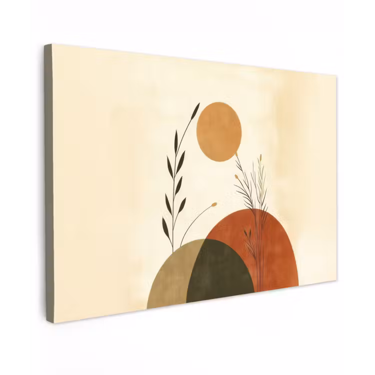 Planten - Abstract - Vormen Tuinposter op houten frame 2 cm dik klein -3d