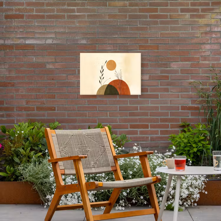 Planten - Abstract - Vormen Tuinposter op houten frame 2 cm dik klein -sfeer3
