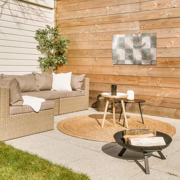 Planten - Bladeren - Marmer - Modern - Groen Tuinposter op houten frame 2 cm dik klein -sfeer2