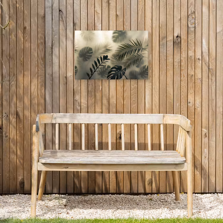 Planten - Bladeren - Schaduwen - Groen - Modern Tuinposter op houten frame 2 cm dik klein -sfeer4