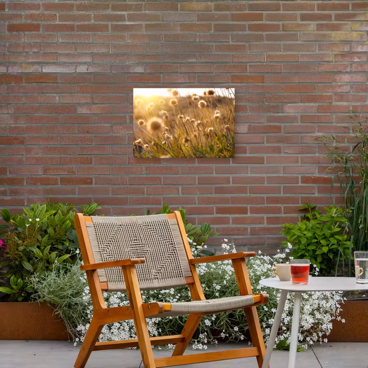 Planten - Natuur - Bloemen - Zon - Horizon Tuinposter op houten frame 2 cm dik klein -sfeer3