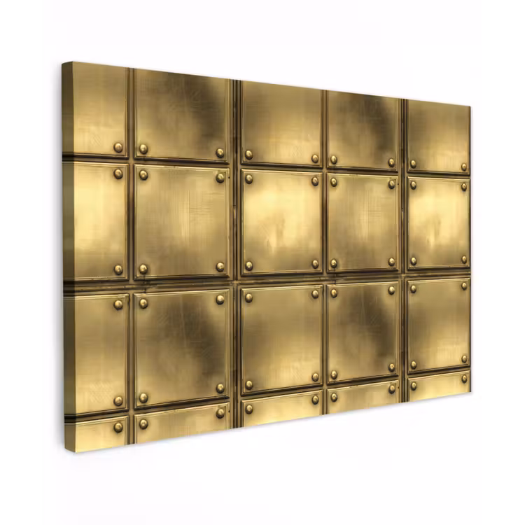 Platen - Industrieel - Stoer - Goud Tuinposter op houten frame 2 cm dik klein 845 -3d