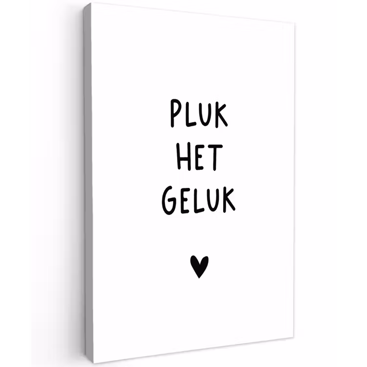 Pluk het geluk - Quotes - Spreuken Tuinposter op houten frame 2 cm dik klein -3d