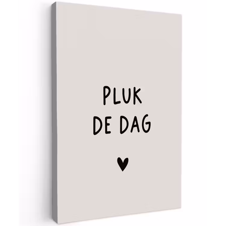 plukdedag-beige Tuinposter op houten frame 2 cm dik klein -3d