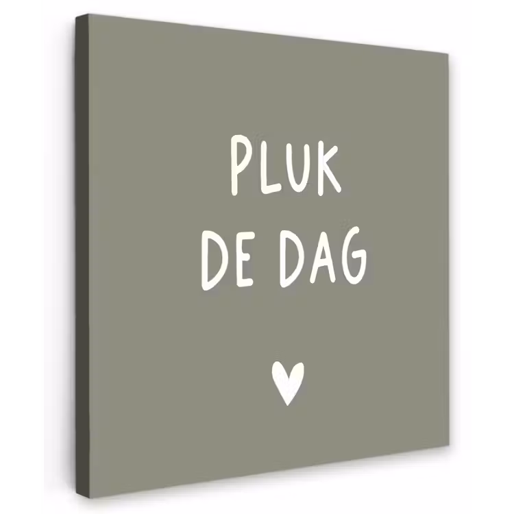 plukdedag-groen Tuinposter op houten frame 2 cm dik middel -3d
