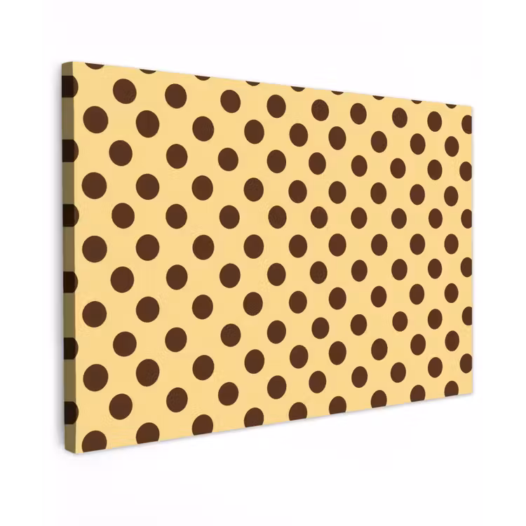 Polka Dot - Stippen - Retro - Geel - Bruin Tuinposter op houten frame 2 cm dik klein 845 -3d