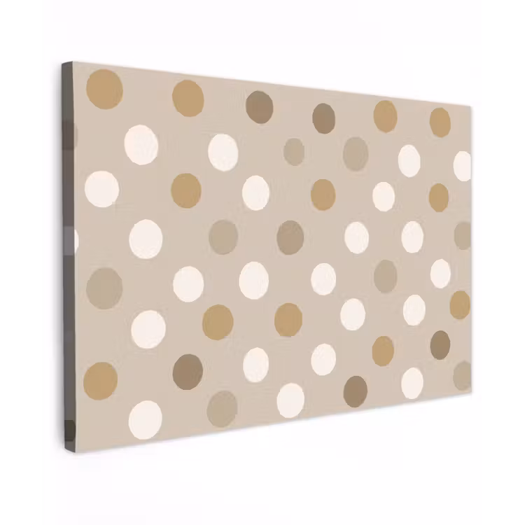 Polka - Dots - Beige Tuinposter op houten frame 2 cm dik klein 845 -3d