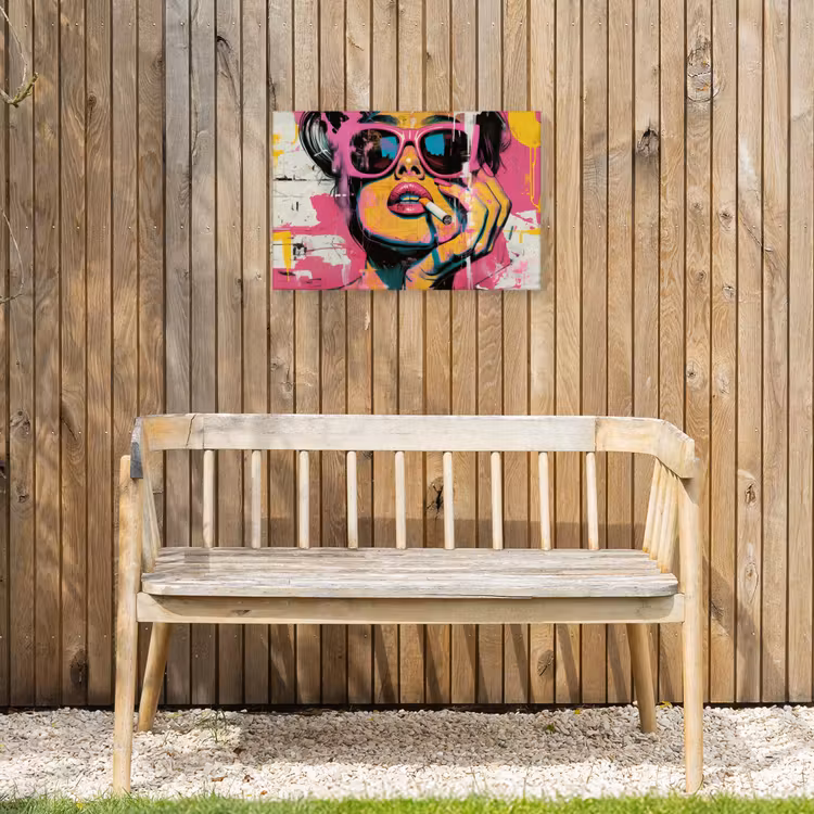 Portret - Vrouw - Abstract - Zonnebril Tuinposter op houten frame 2 cm dik klein -sfeer4