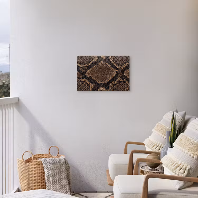 Python - Schubben - Brons Tuinposter op houten frame 2 cm dik klein -sfeer1