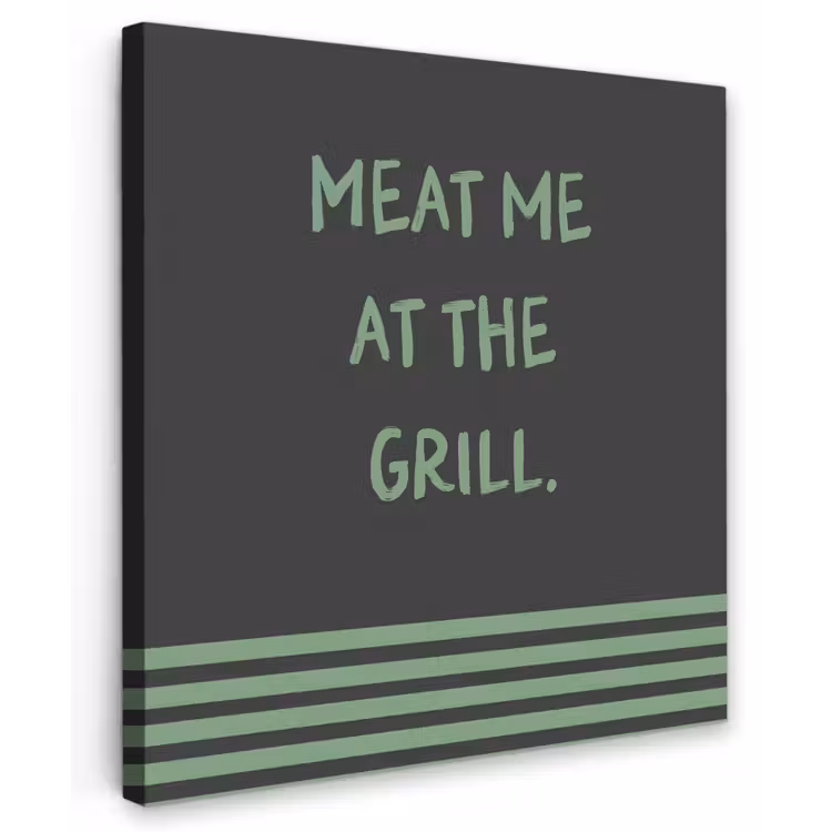 Quote - Groen - Grill - Zomer Tuinposter op houten frame 2 cm dik middel -3d