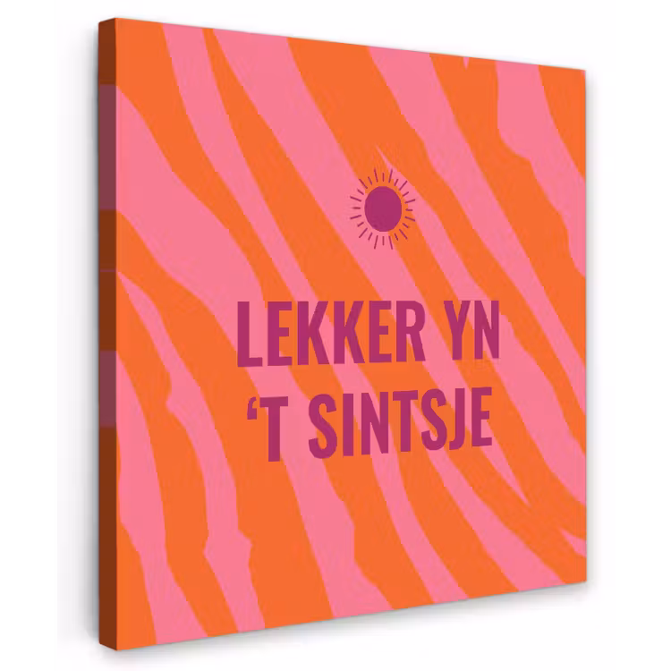 Quote - Zomer - Roze Tuinposter op houten frame 2 cm dik middel -3d