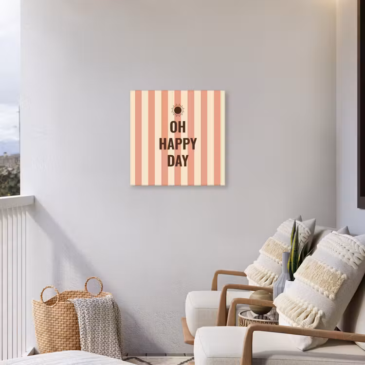 Quote - Zomer - Strepen Tuinposter op houten frame 2 cm dik middel -sfeer1