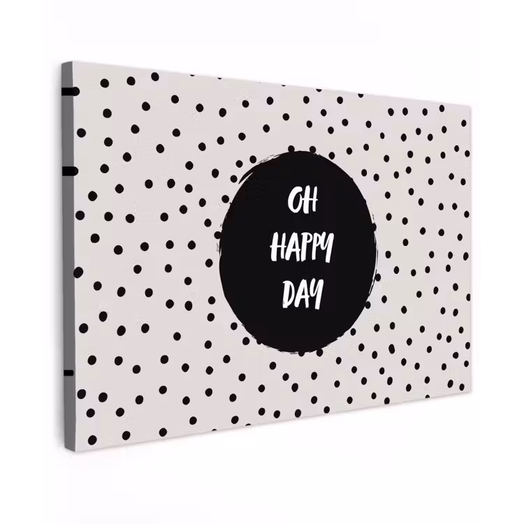 Quotes - Gelukkig - Tekst - Oh happy day Tuinposter op houten frame 2 cm dik klein -3d