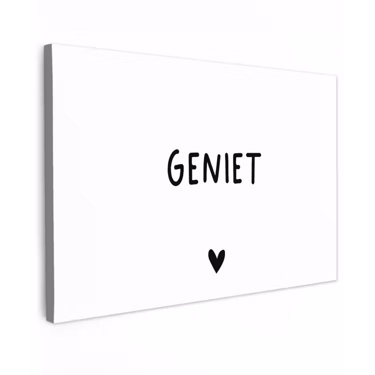 Quotes - Geniet - Spreuken Tuinposter op houten frame 2 cm dik klein -3d
