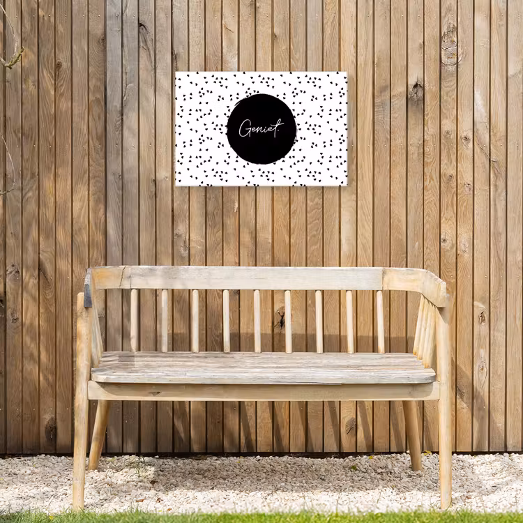 Quotes - Geniet - Zomer - Tekst Tuinposter op houten frame 2 cm dik klein -sfeer4