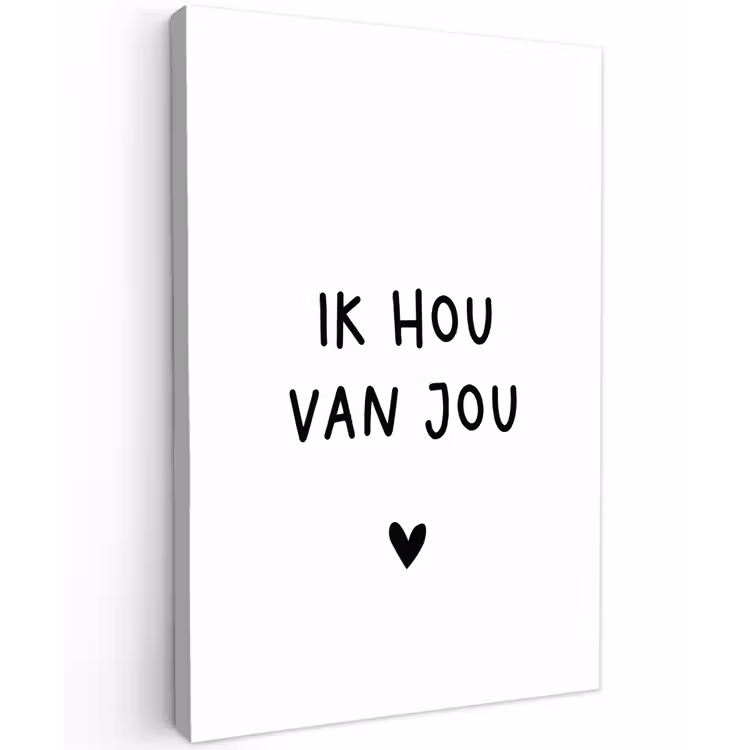 Quotes - Ik hou van jou - Spreuken Tuinposter op houten frame 2 cm dik klein -3d