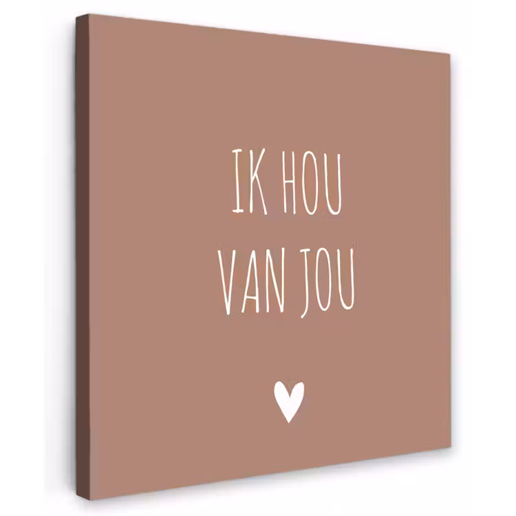 Quotes - Ik hou van jou - Spreuken Tuinposter op houten frame 2 cm dik middel -3d