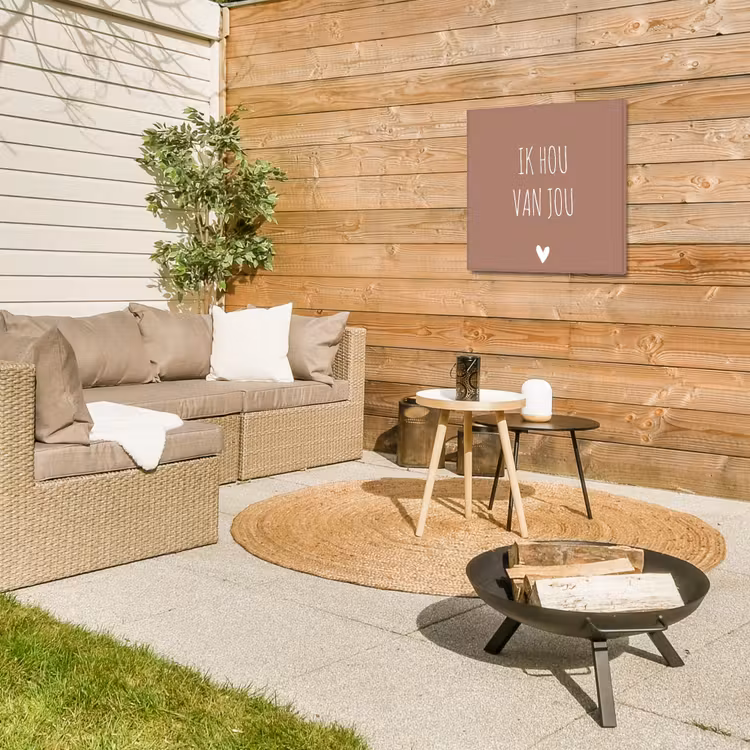 Quotes - Ik hou van jou - Spreuken Tuinposter op houten frame 2 cm dik middel -sfeer2