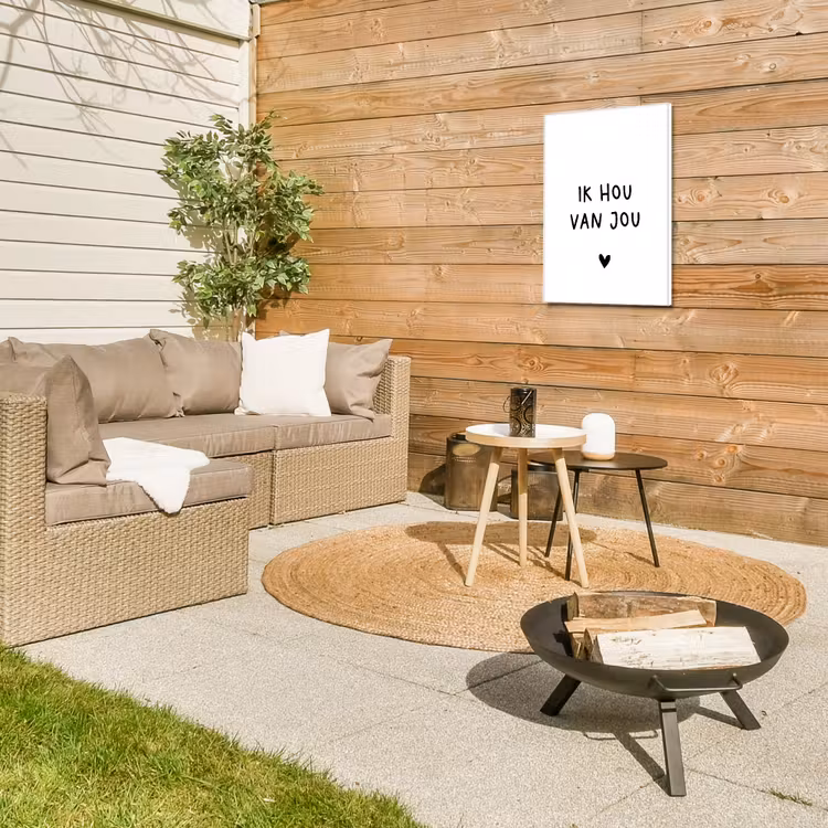 Quotes - Ik hou van jou - Spreuken Tuinposter op houten frame 2 cm dik klein -sfeer2