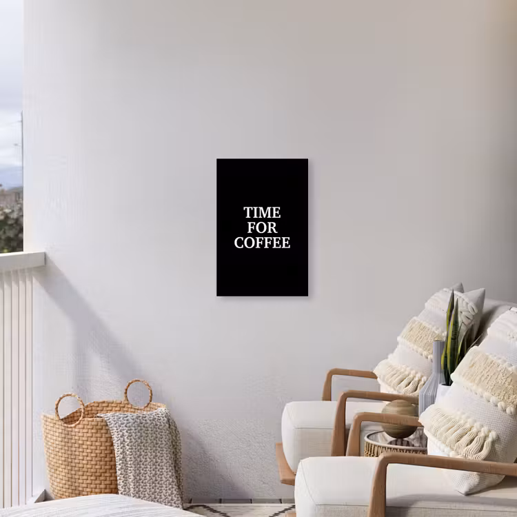 Quotes - Letters - Koffie - Zwart Tuinposter op houten frame 2 cm dik klein -sfeer1