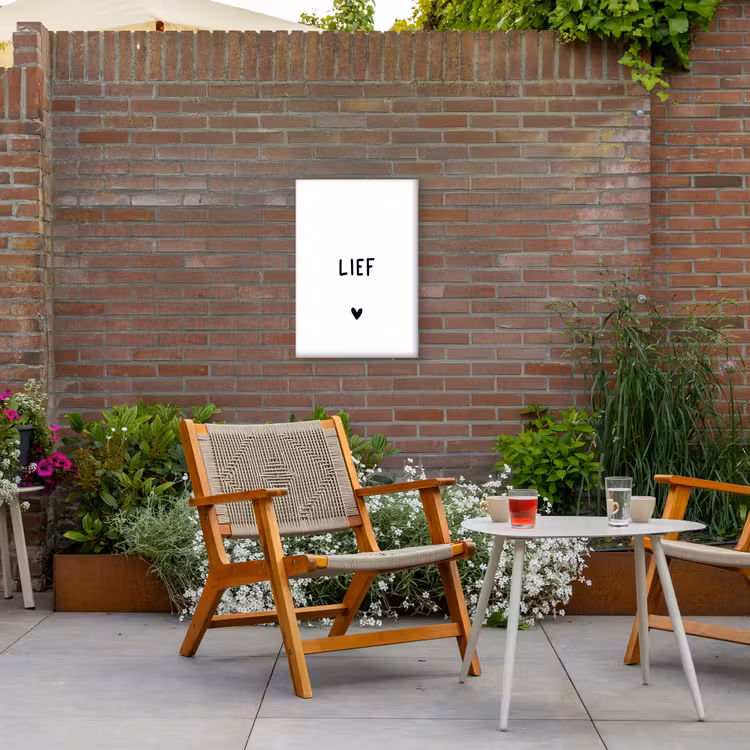 Quotes - Lief - Spreuken Tuinposter op houten frame 2 cm dik klein -sfeer3