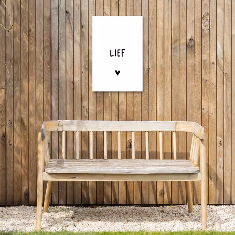 Quotes - Lief - Spreuken Tuinposter op houten frame 2 cm dik klein -sfeer4