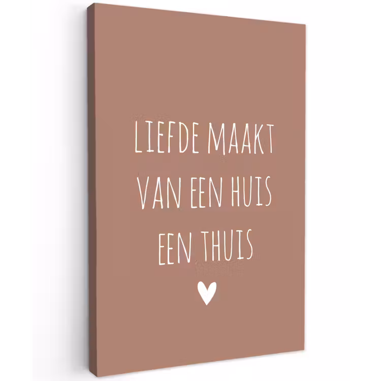 Quotes - Liefde maakt van een huis een thuis - Spreuken Tuinposter op houten frame 2 cm dik klein -3d