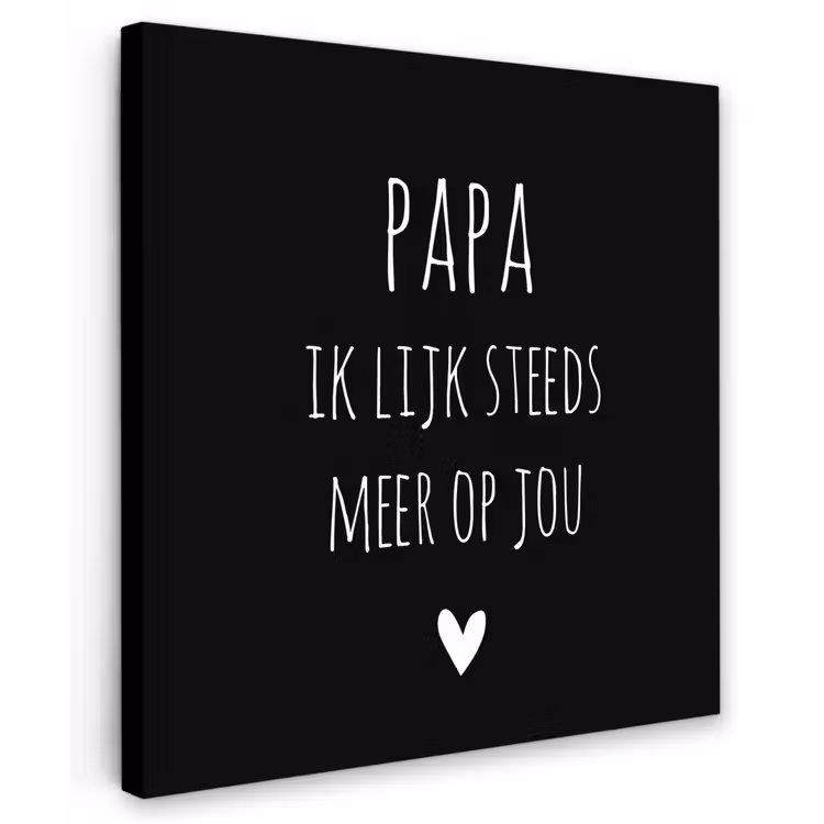 Quotes - Papa ik lijk steeds meer op jou - Stef Bos - Papa - Spreuken Tuinposter op houten frame 2 cm dik middel -3d