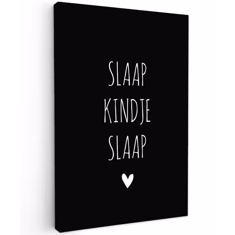 Quotes - Slaap kindje slaap - Spreuken Tuinposter op houten frame 2 cm dik klein -3d