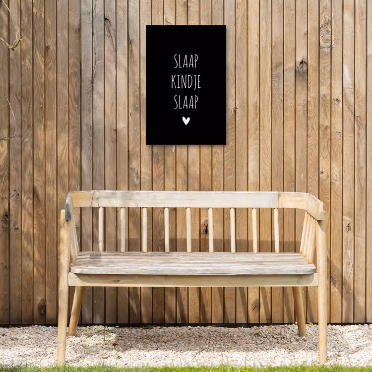 Quotes - Slaap kindje slaap - Spreuken Tuinposter op houten frame 2 cm dik klein -sfeer4