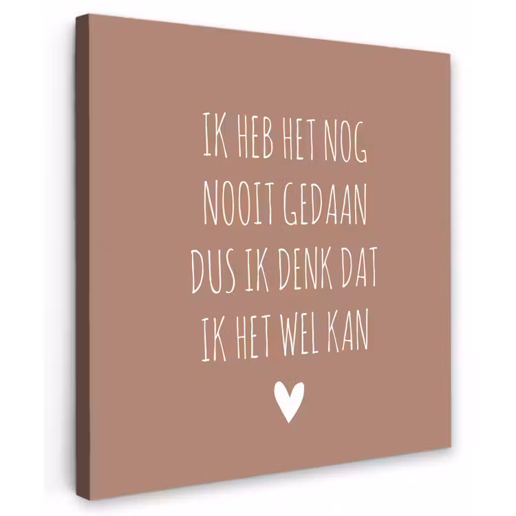 Quotes - Spreuken - Ik heb het nog nooit gedaan dus Tuinposter op houten frame 2 cm dik middel -3d