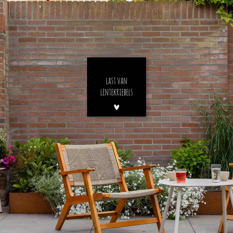Quotes - Spreuken - Lentekriebels Tuinposter op houten frame 2 cm dik middel -sfeer3