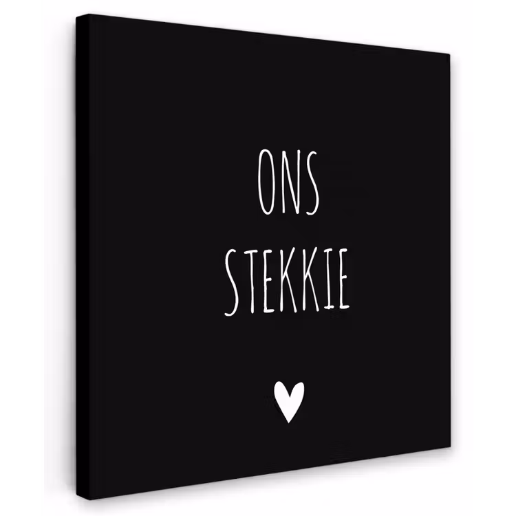 Quotes - Stekkie - Ons stekkie Tuinposter op houten frame 2 cm dik middel -3d