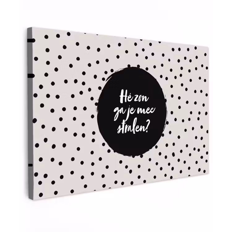 Quotes - Tekst - Hé zon ga je mee stralen? - Zon Tuinposter op houten frame 2 cm dik klein -3d