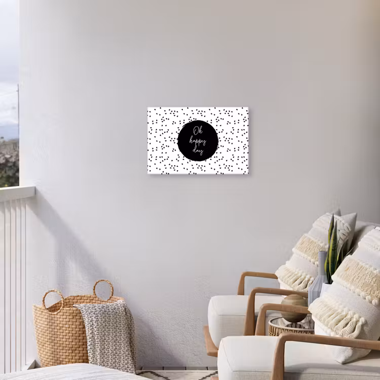 Quotes - Tekst - Oh happy day - Geluk Tuinposter op houten frame 2 cm dik klein -sfeer1