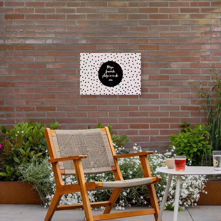 Quotes - Tekst - Tuin - Mijn favoriete plekje is in de zon - Zon Tuinposter op houten frame 2 cm dik klein -sfeer3