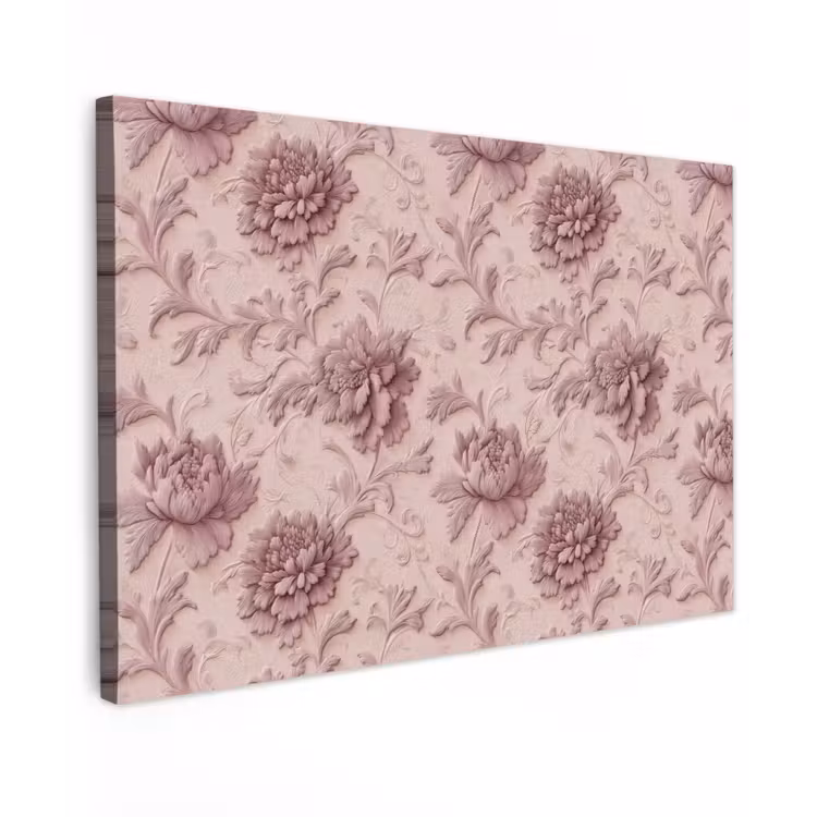 Reliëf - Pioenrozen - Roze Tuinposter op houten frame 2 cm dik klein 845 -3d