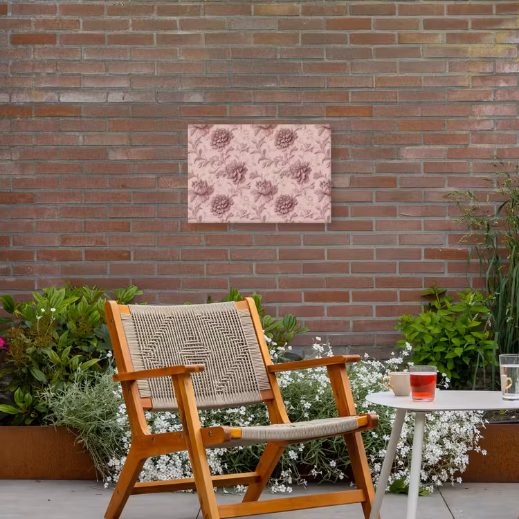 Reliëf - Pioenrozen - Roze Tuinposter op houten frame 2 cm dik klein 845 -sfeer3