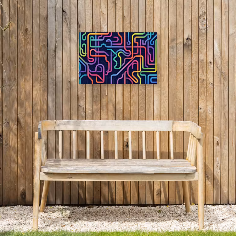 Retro - Abstract - Neon Tuinposter op houten frame 2 cm dik klein -sfeer4