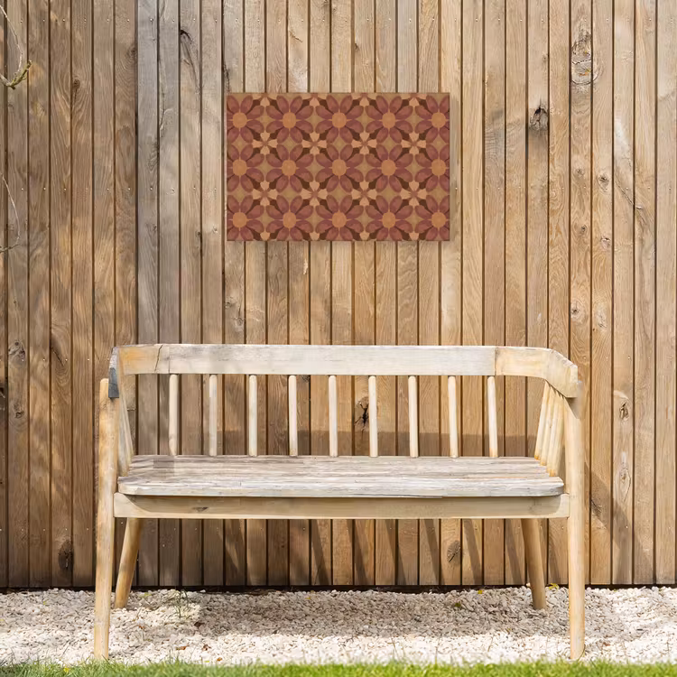 Retro - Bloemen - Bruin Tuinposter op houten frame 2 cm dik klein 845 -sfeer4